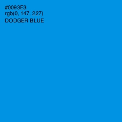 #0093E3 - Dodger Blue Color Image