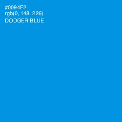 #0094E2 - Dodger Blue Color Image