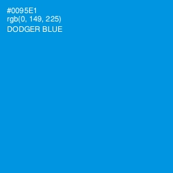 #0095E1 - Dodger Blue Color Image