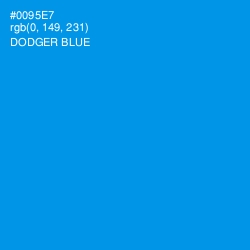 #0095E7 - Dodger Blue Color Image