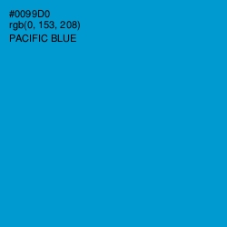 #0099D0 - Pacific Blue Color Image