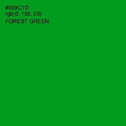 #009C1D - Forest Green Color Image