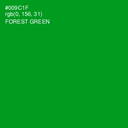 #009C1F - Forest Green Color Image