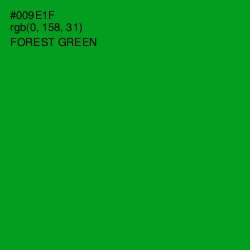 #009E1F - Forest Green Color Image