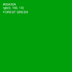 #00A00A - Forest Green Color Image