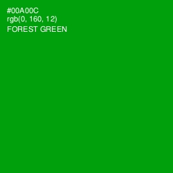 #00A00C - Forest Green Color Image