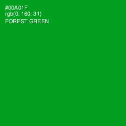 #00A01F - Forest Green Color Image