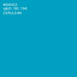 #00A0C2 - Cerulean Color Image