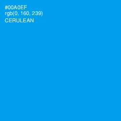 #00A0EF - Cerulean Color Image