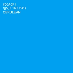 #00A0F1 - Cerulean Color Image