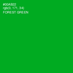 #00AB22 - Forest Green Color Image