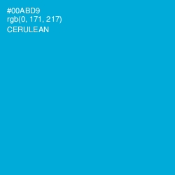 #00ABD9 - Cerulean Color Image