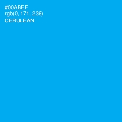 #00ABEF - Cerulean Color Image