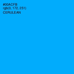 #00ACFB - Cerulean Color Image