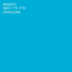 #00AED7 - Cerulean Color Image