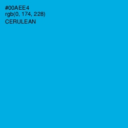 #00AEE4 - Cerulean Color Image