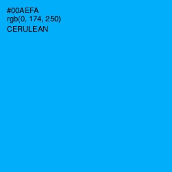 #00AEFA - Cerulean Color Image