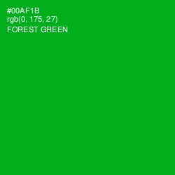 #00AF1B - Forest Green Color Image