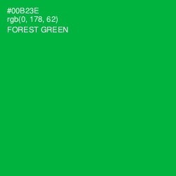 #00B23E - Forest Green Color Image