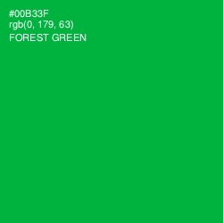 #00B33F - Forest Green Color Image