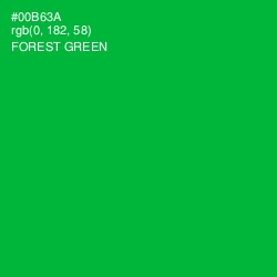 #00B63A - Forest Green Color Image