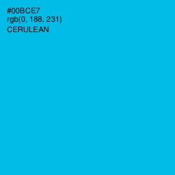 #00BCE7 - Cerulean Color Image