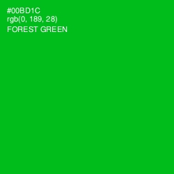 #00BD1C - Forest Green Color Image