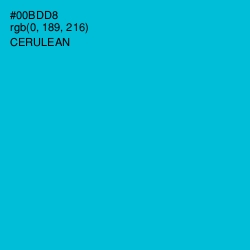#00BDD8 - Cerulean Color Image