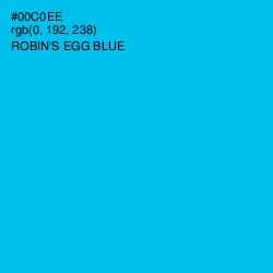 #00C0EE - Robin's Egg Blue Color Image