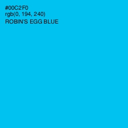 #00C2F0 - Robin's Egg Blue Color Image