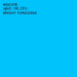 #00C3FB - Bright Turquoise Color Image