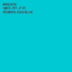 #00C9D4 - Robin's Egg Blue Color Image