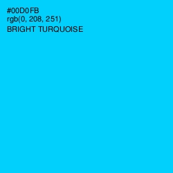 #00D0FB - Bright Turquoise Color Image