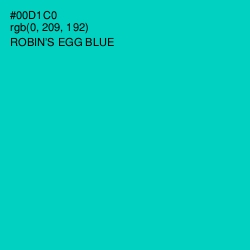 #00D1C0 - Robin's Egg Blue Color Image
