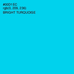 #00D1EC - Bright Turquoise Color Image