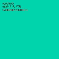 #00D4AD - Caribbean Green Color Image