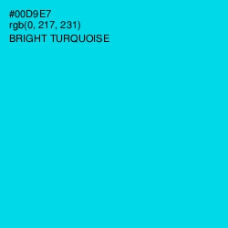 #00D9E7 - Bright Turquoise Color Image