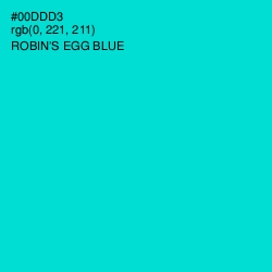 #00DDD3 - Robin's Egg Blue Color Image