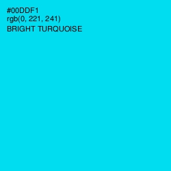 #00DDF1 - Bright Turquoise Color Image