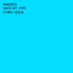 #00DDFE - Cyan / Aqua Color Image