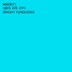 #00DEF1 - Bright Turquoise Color Image