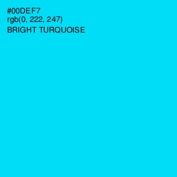 #00DEF7 - Bright Turquoise Color Image