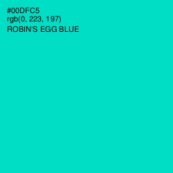 #00DFC5 - Robin's Egg Blue Color Image