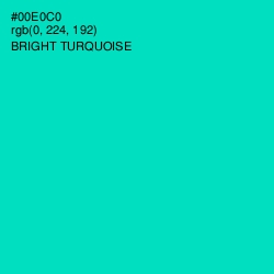 #00E0C0 - Bright Turquoise Color Image