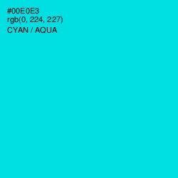 #00E0E3 - Cyan / Aqua Color Image