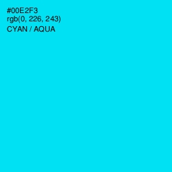#00E2F3 - Cyan / Aqua Color Image