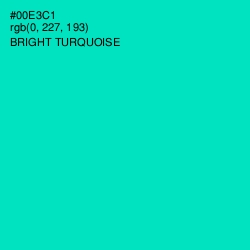 #00E3C1 - Bright Turquoise Color Image