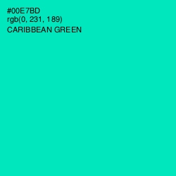 #00E7BD - Caribbean Green Color Image