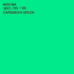#00E98A - Caribbean Green Color Image