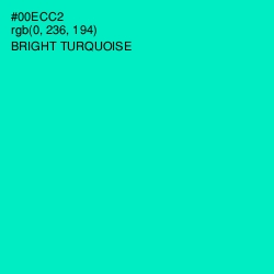 #00ECC2 - Bright Turquoise Color Image